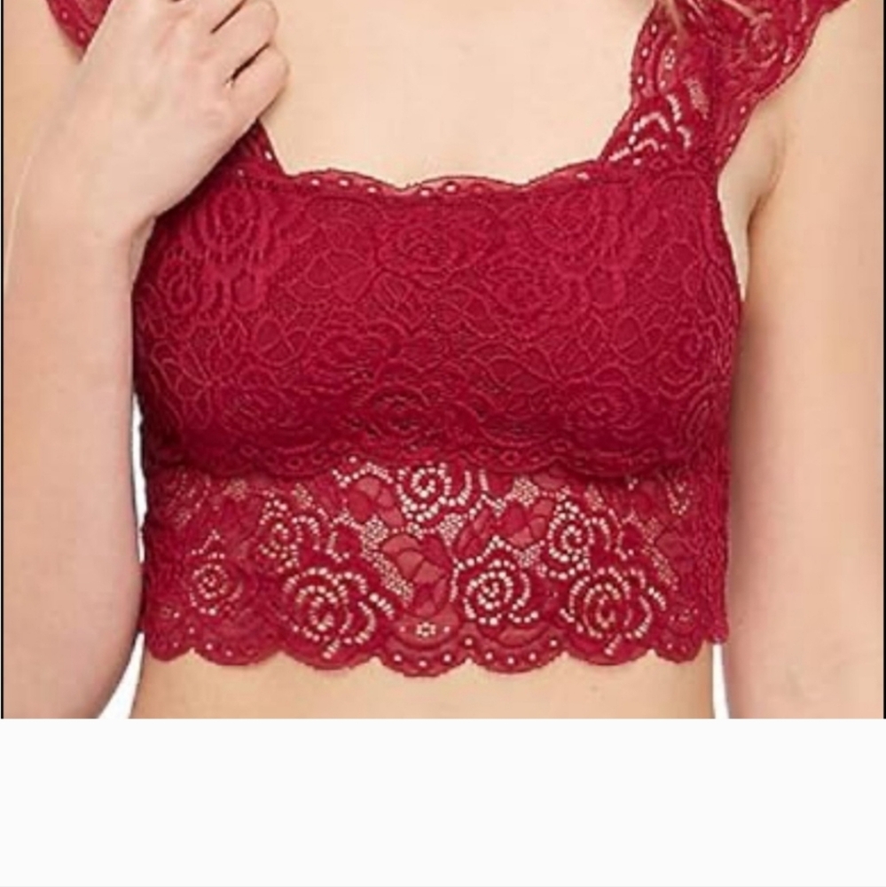 Free People Chase Me Lace Pullover Bralette size large